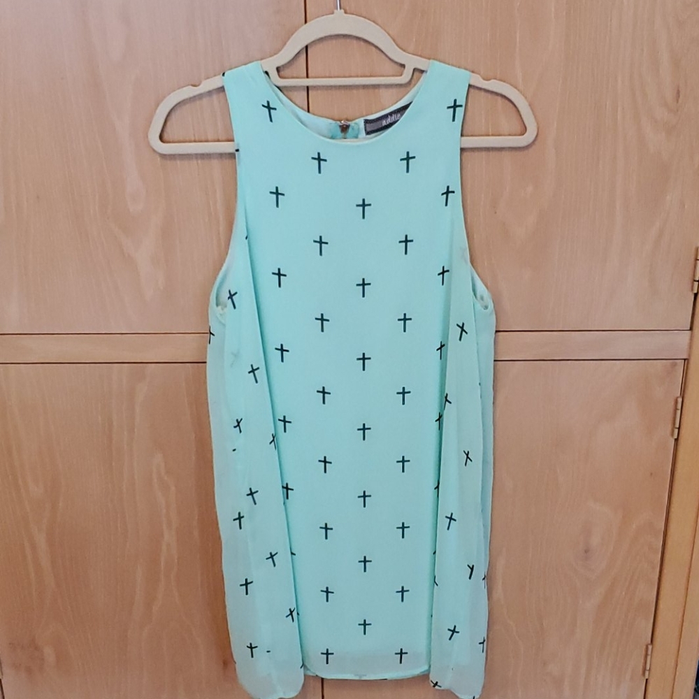 Addie green cross dress Size M, zipper back